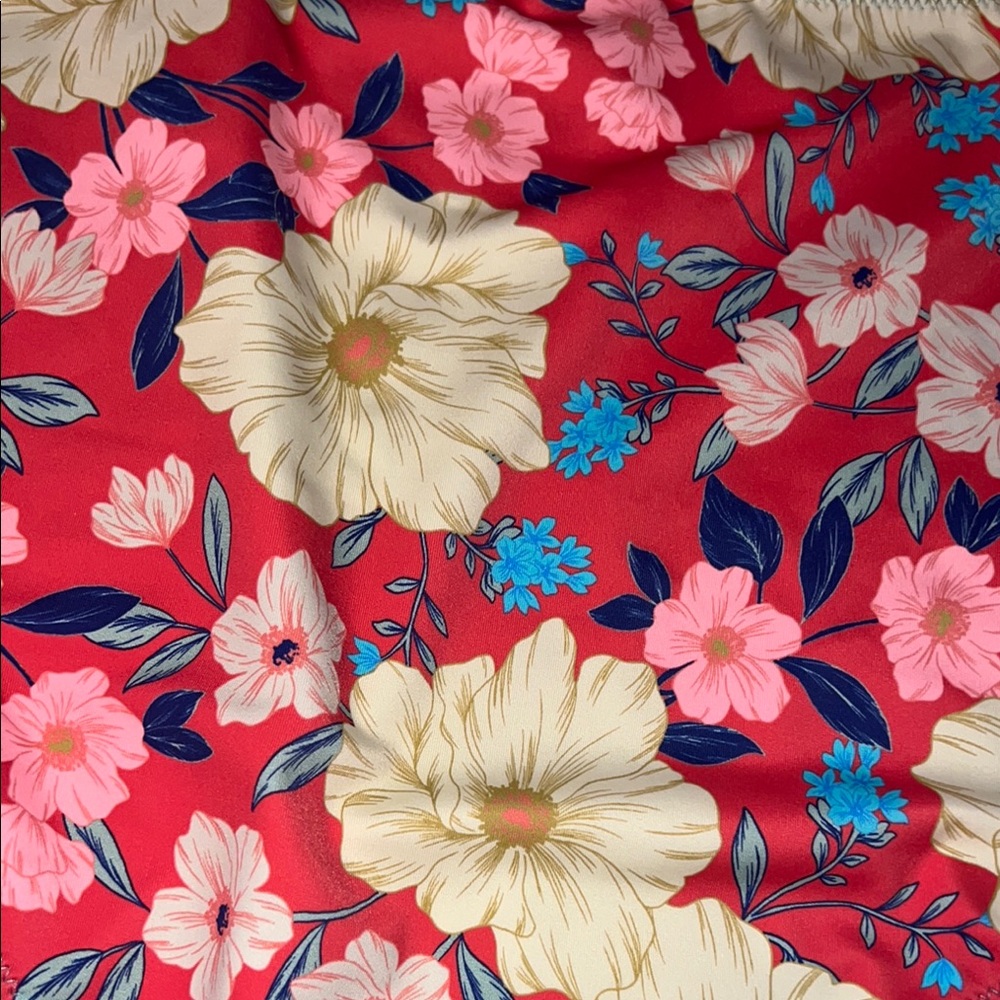 Aerie Red and Blue One Piece Swimsuit with Floral Design - NWT - Picture 2 of 6